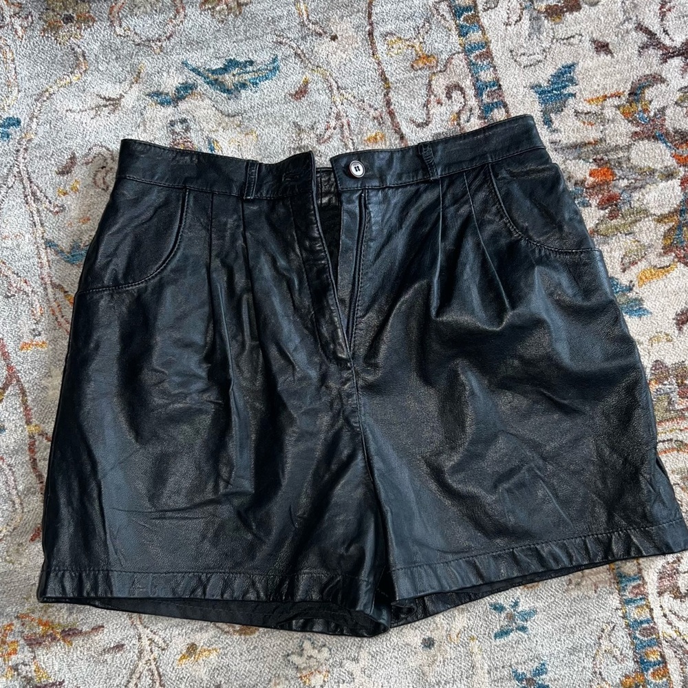 Black Leather Shorts